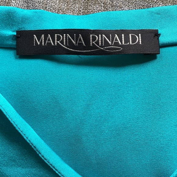 Marina Rinaldi turquoise silk top - Picture 4 of 6
